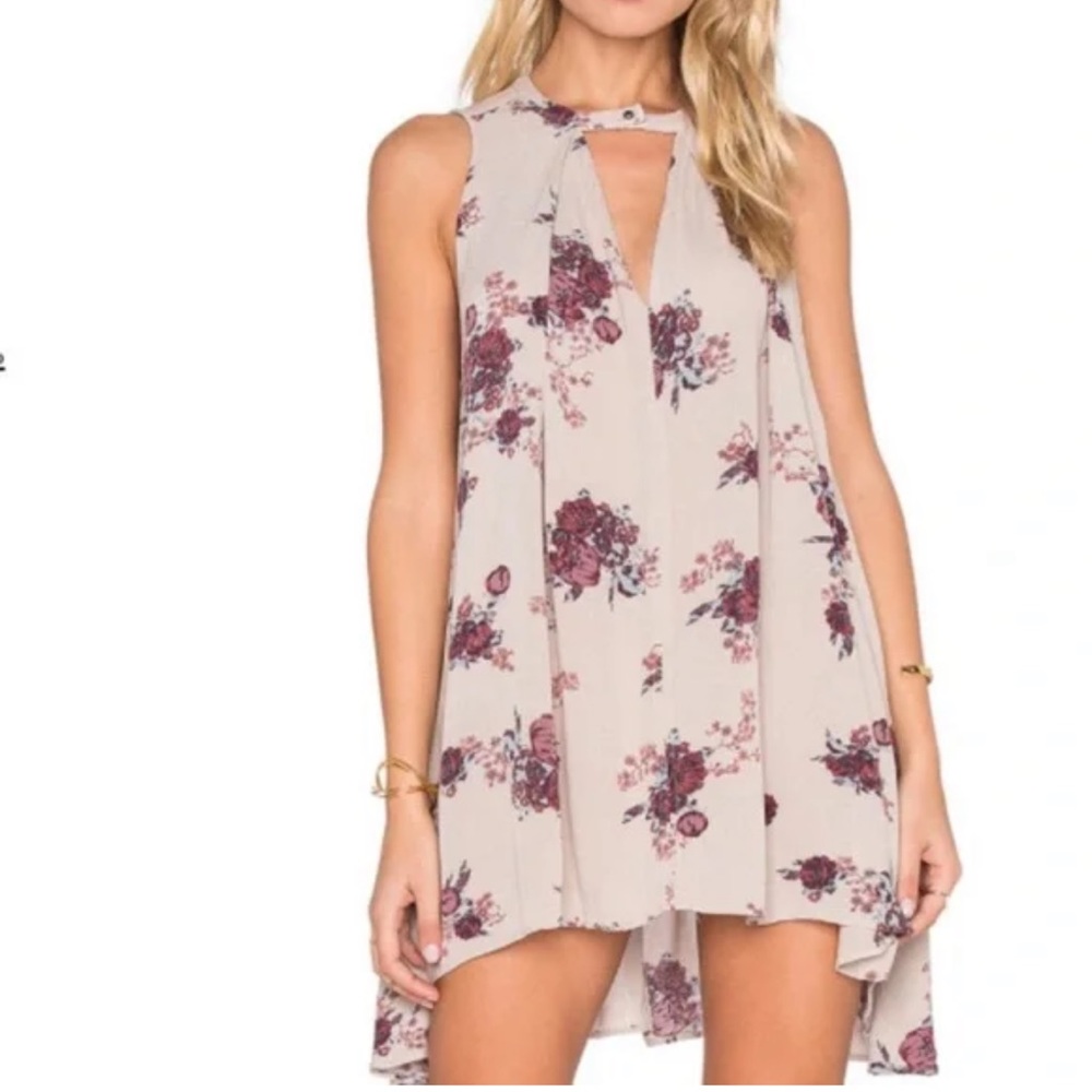 Free People Floral Mauve Tree Swing Dress Size Medium
